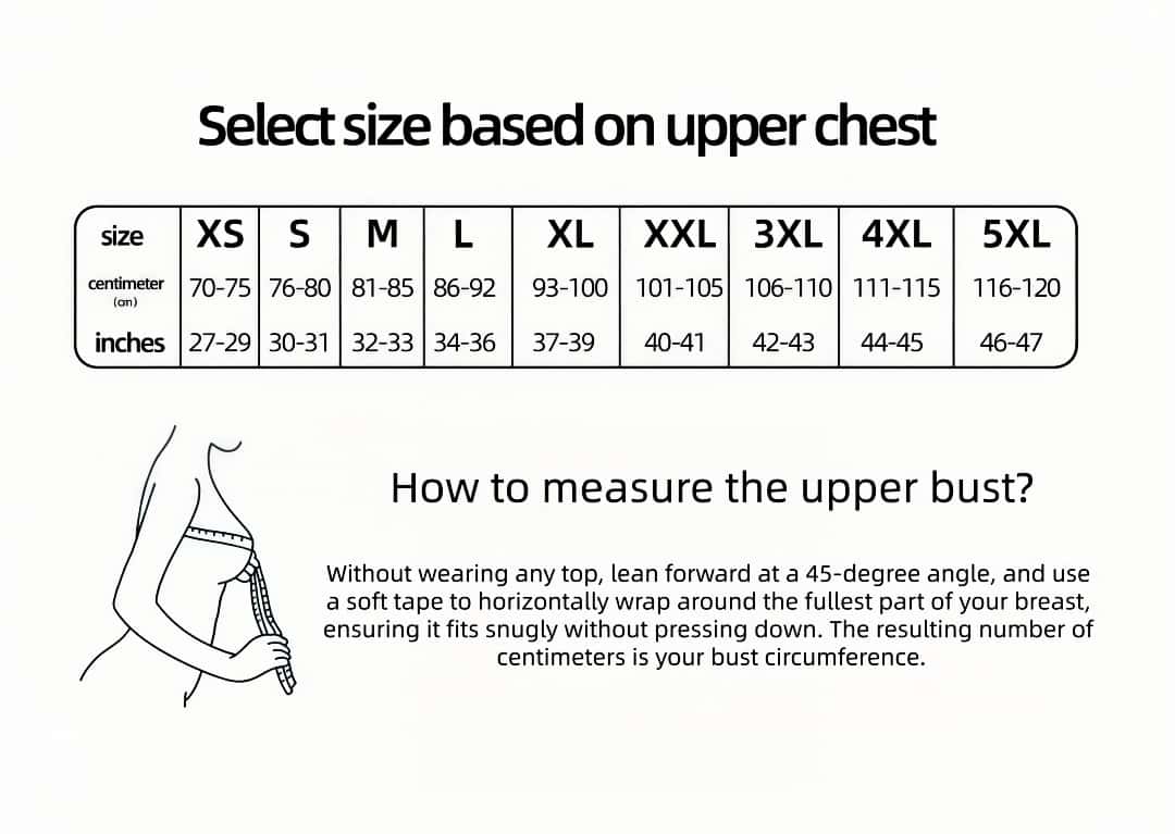 CosmicOtaku cosplay binder size chart (XS to 5XL) to ensure a safe and accurate fit for crossplay and gender affirmation.