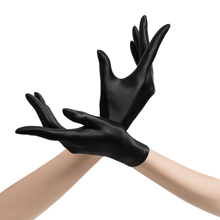 Full-Palm Fabric Cosplay Gloves — Black