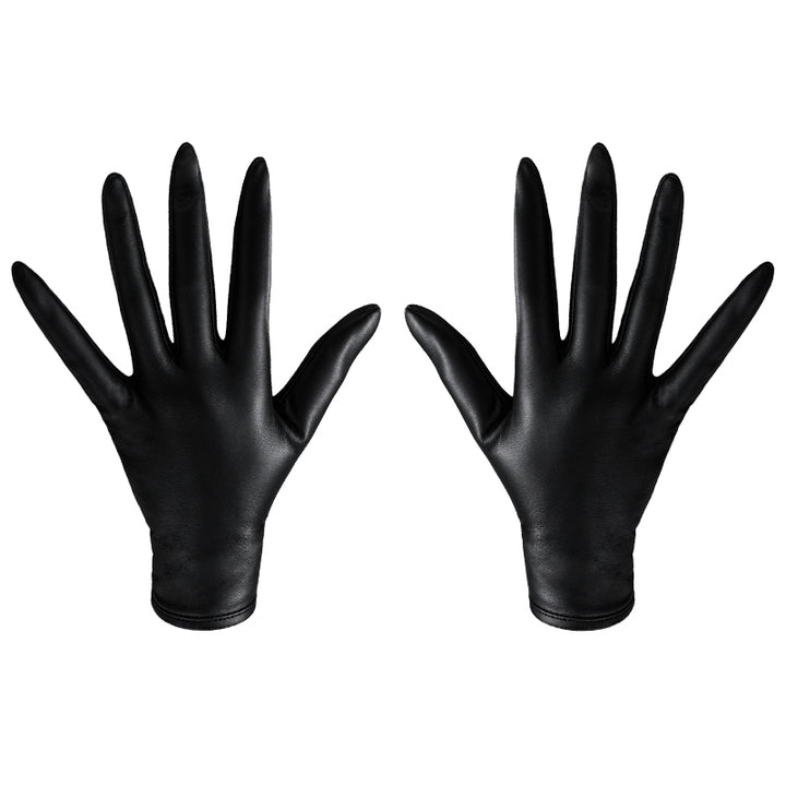 Full-Palm PU Cosplay Gloves — Black — one pair