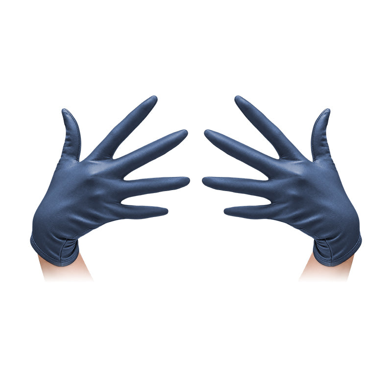 Full-Palm PU Cosplay Gloves — Blue — one pair