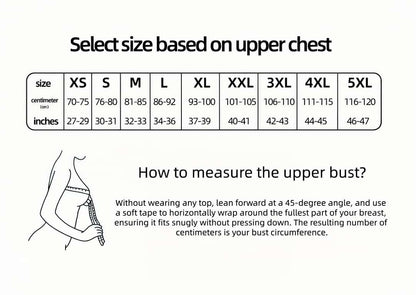 CosmicOtaku cosplay binder size chart (XS to 5XL) to ensure a safe and accurate fit for crossplay and gender affirmation.
