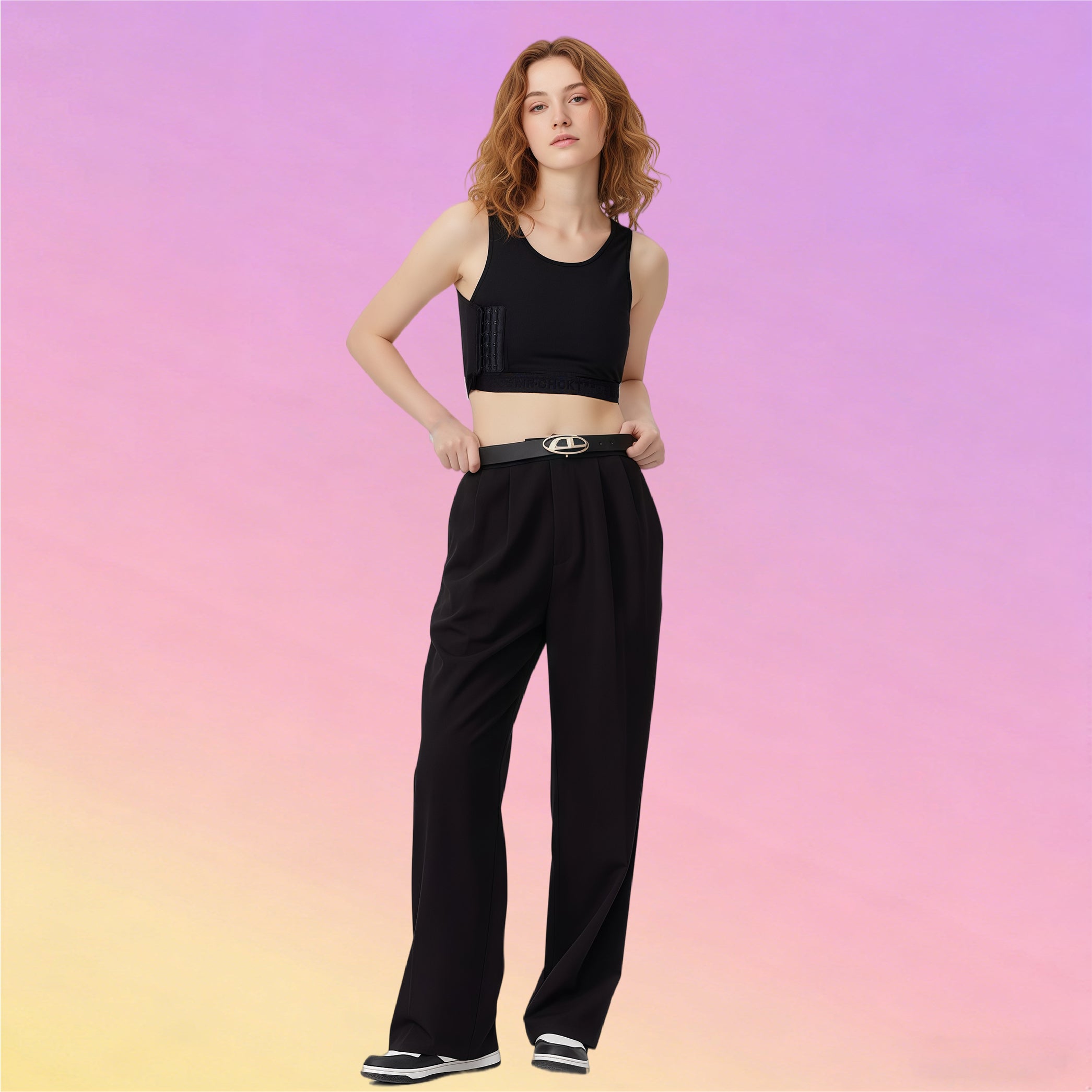 CosmicOtaku Upgraded Short Buckle Chest Binder · Breathable Mesh · Seamless Design