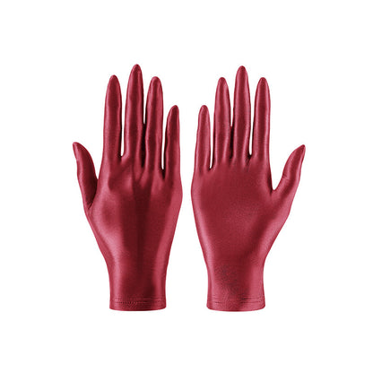 Full-Palm Fabric Cosplay Gloves — Red