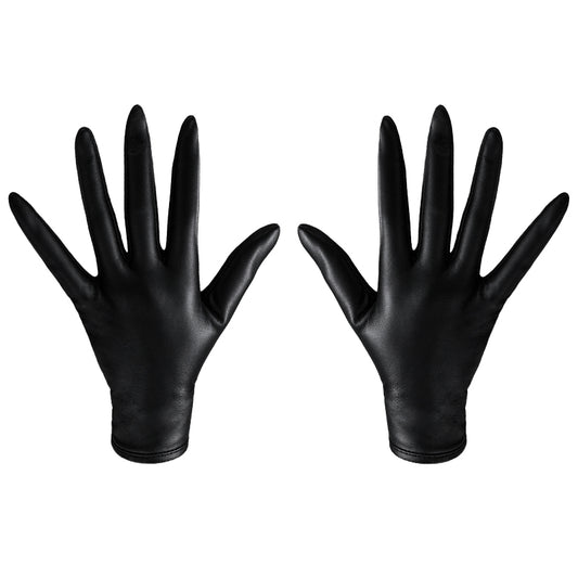 Full-Palm PU Cosplay Gloves — Black — one pair