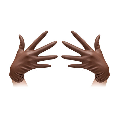 Full-Palm PU Cosplay Gloves — Brown — one pair
