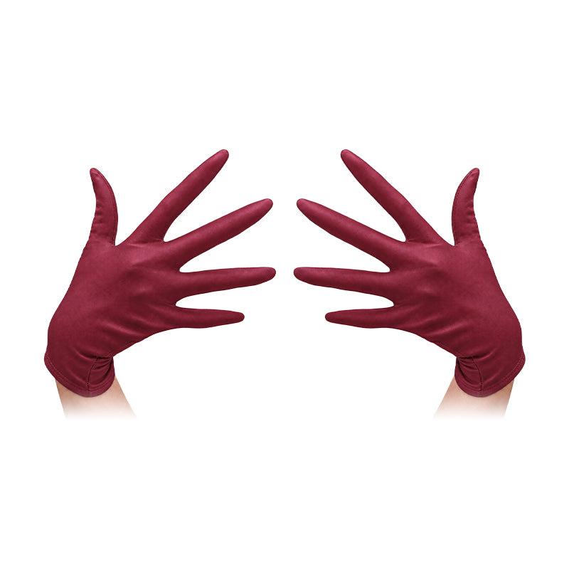 Full-Palm PU Cosplay Gloves — Red — one pair