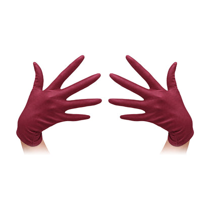 Full-Palm PU Cosplay Gloves — Red — one pair