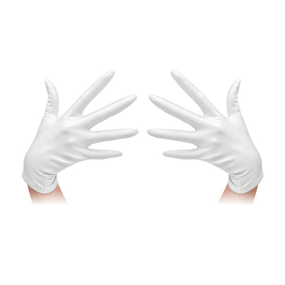 Full-Palm PU Cosplay Gloves — White — one pair