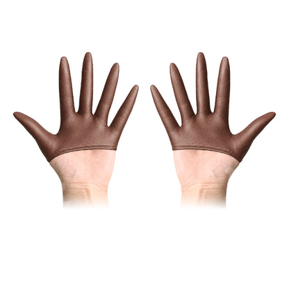 Half-Palm PU Cosplay Gloves — Brown — one pair
