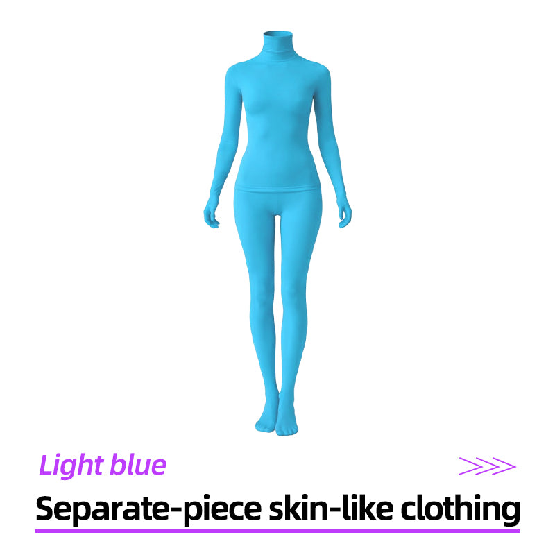 Light Blue Two-Piece Second-Skin Cosplay Base Layer
