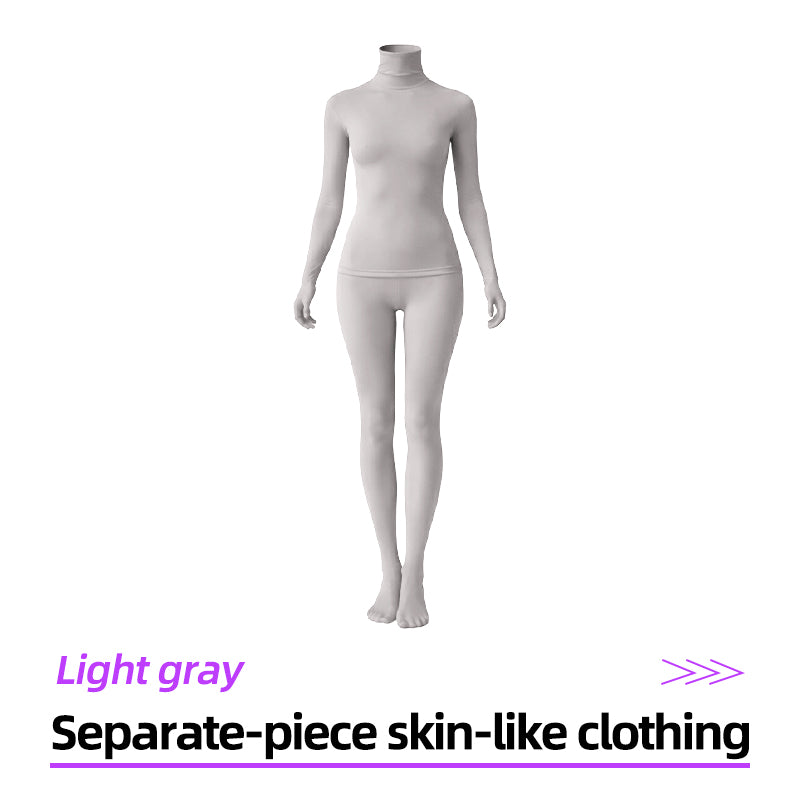 Light Gray Two-Piece Second-Skin Cosplay Base Layer