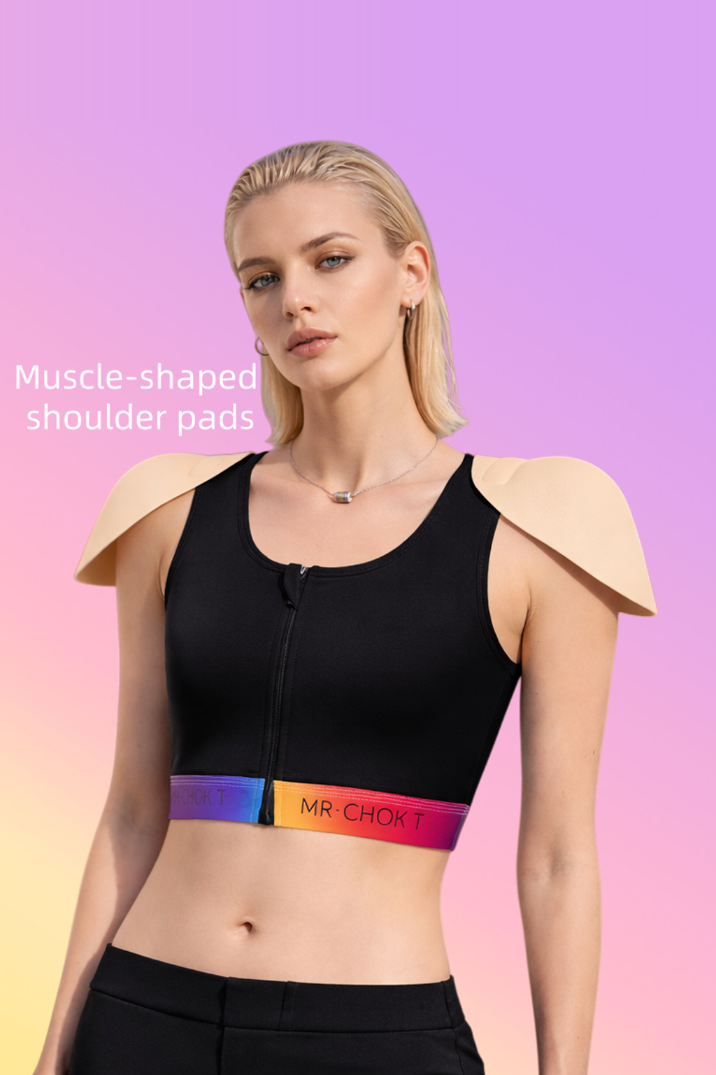 Black 3940 binder with muscle-shaped shoulder pads