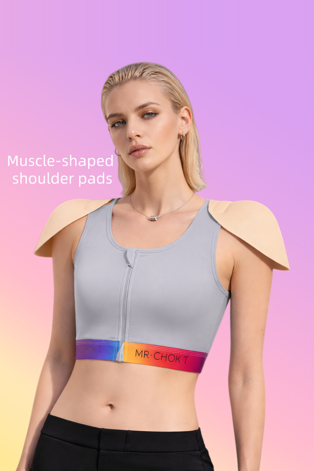 Gray 3940 binder with muscle-shaped shoulder pads