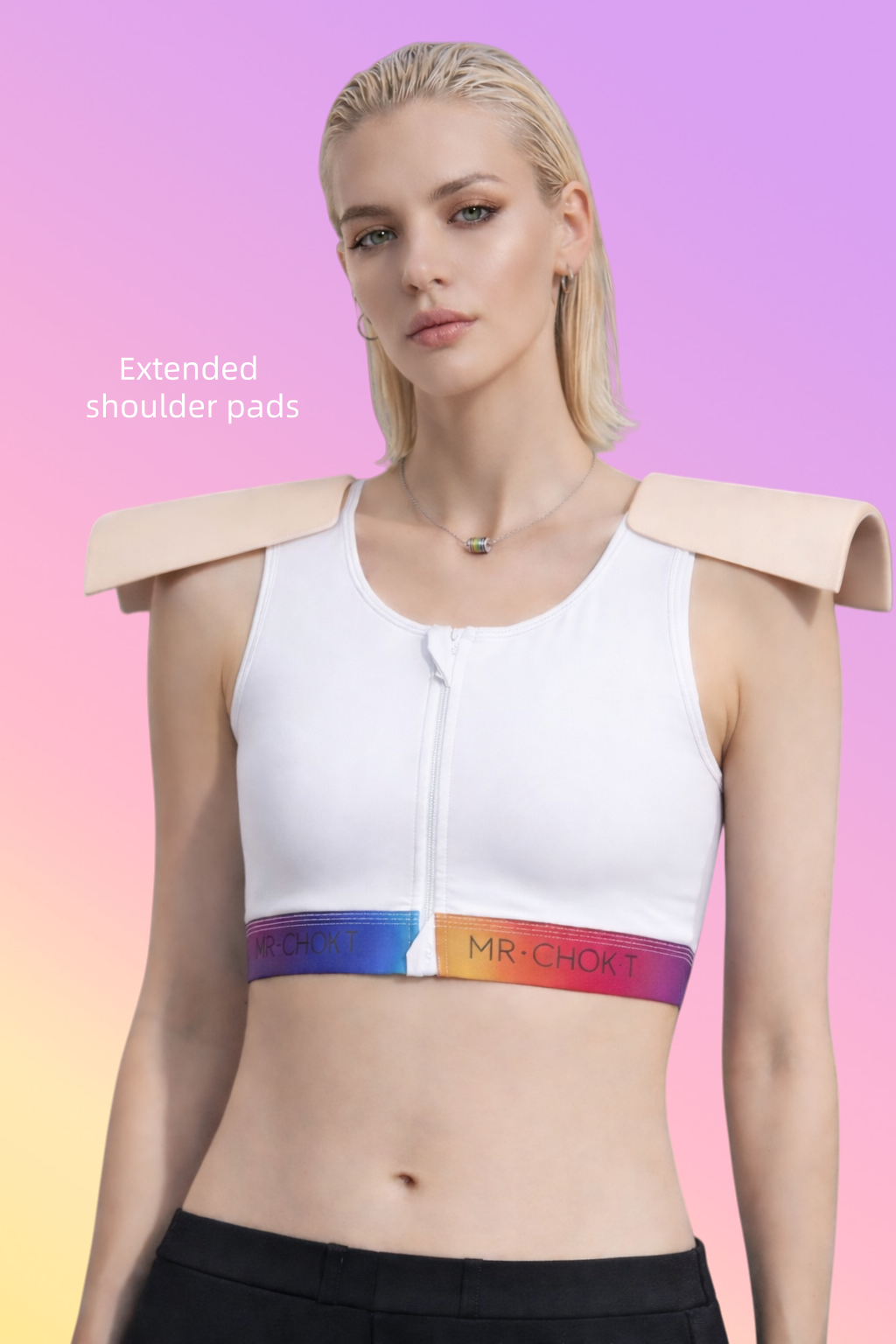 3940 binder with centered extended shoulder pads