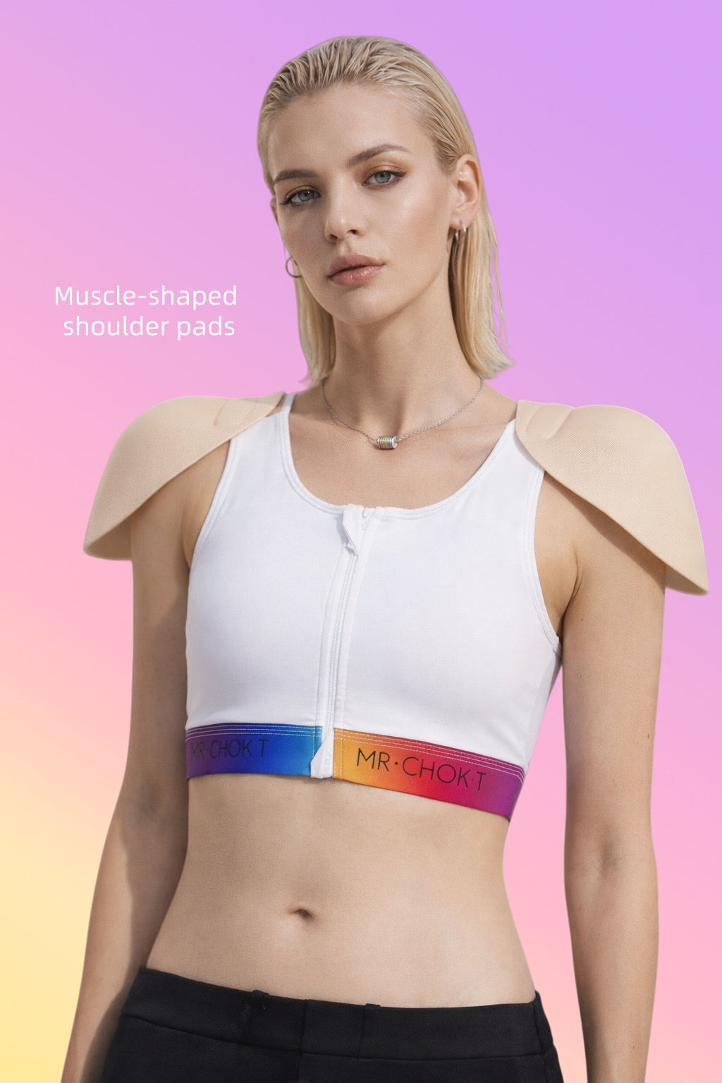 White 3940 binder with muscle-shaped shoulder pads